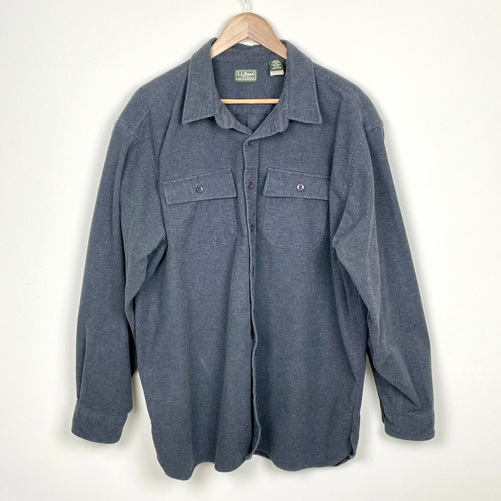Vintage LL Bean Classic Rugged Chamois Shirt Mens XXL Workwear Outdoors Layering